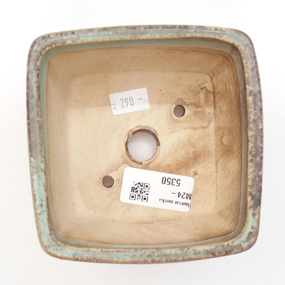 kerámia bonsai tál 11 x 11 x 7 cm, zöld