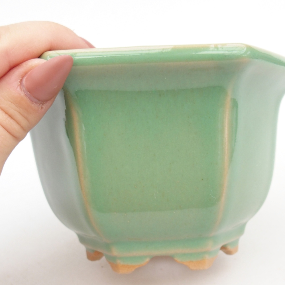 kerámia bonsai tál 13 x 11,5 x 8 cm, zöld