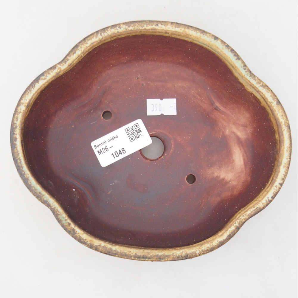 Kerámia bonsai tál 17 x 15,5 x 5,5 cm, zöld