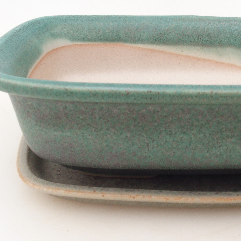 Bonsai tál + csészealj H02 - zöld