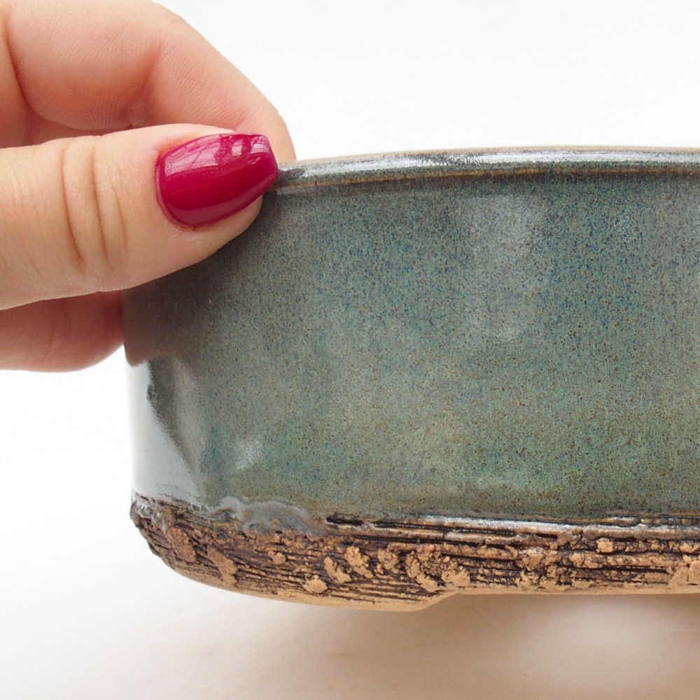 kerámia bonsai tál 17 x 17 x 6 cm, zöld