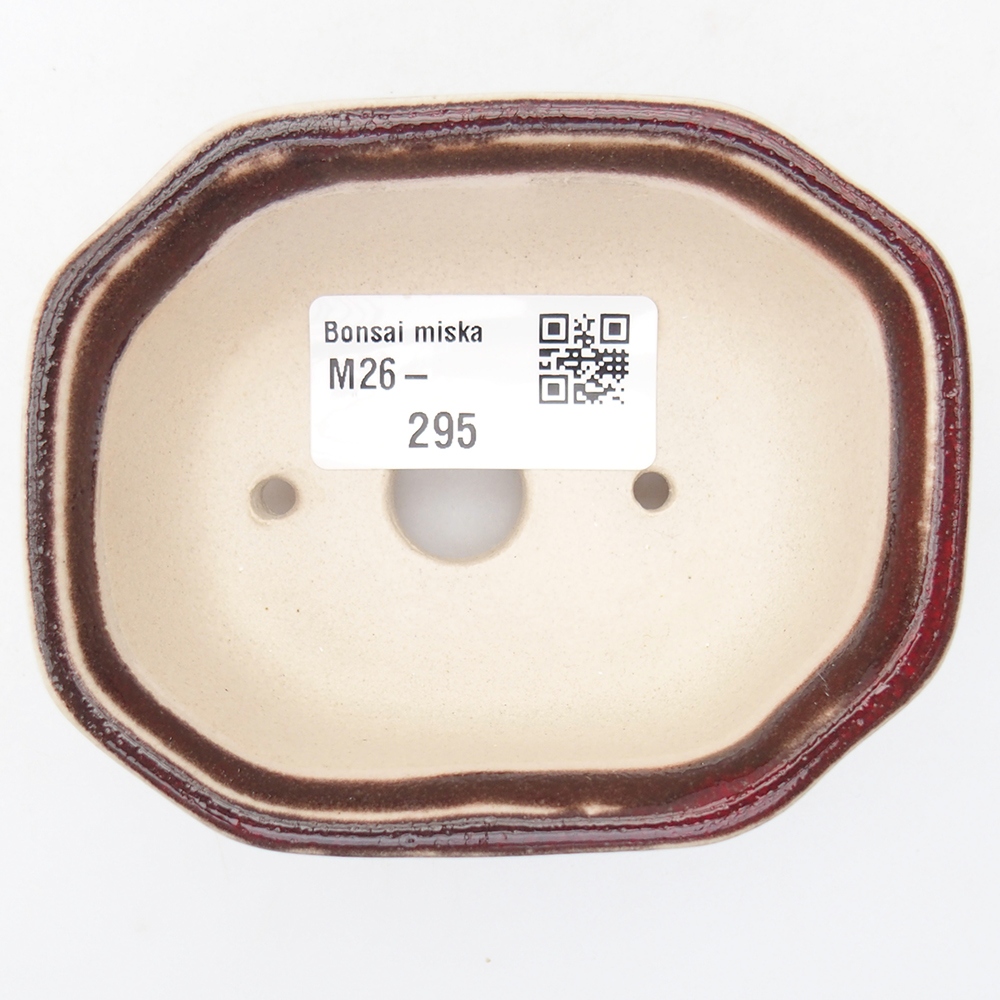 Mini bonsai tál 9 x 7 x 3,5 cm, piros színben