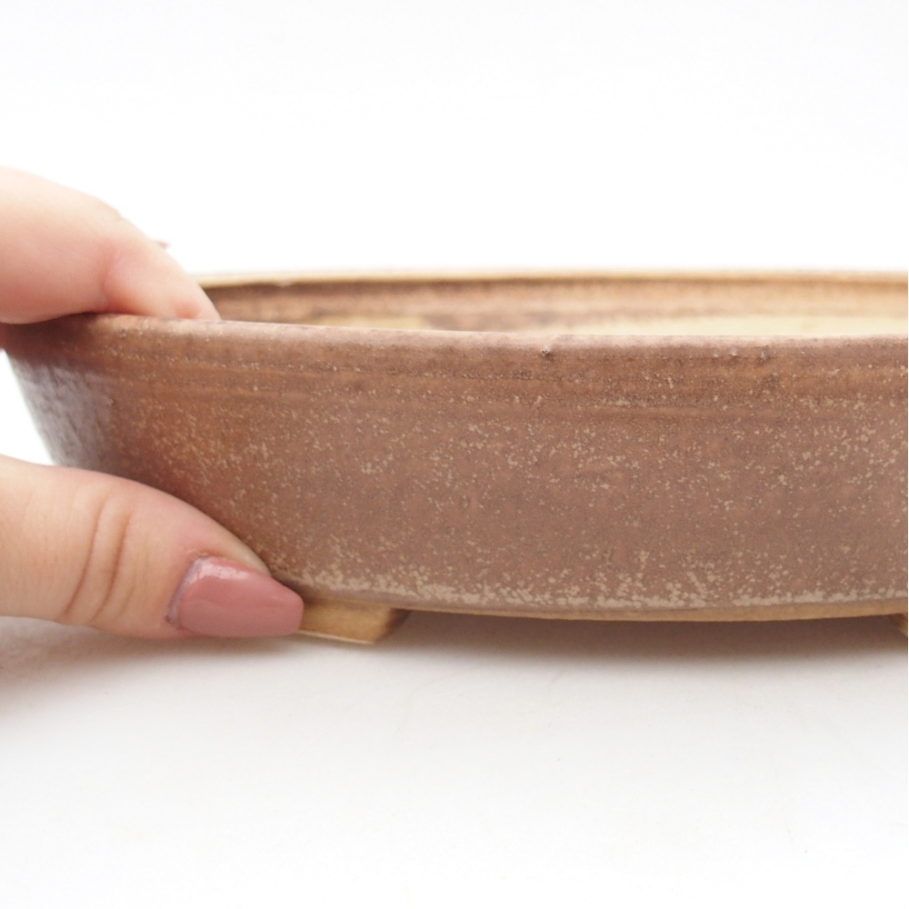 Kerámia bonsai tál 22,5 x 20 x 4,5 cm, rózsaszínű