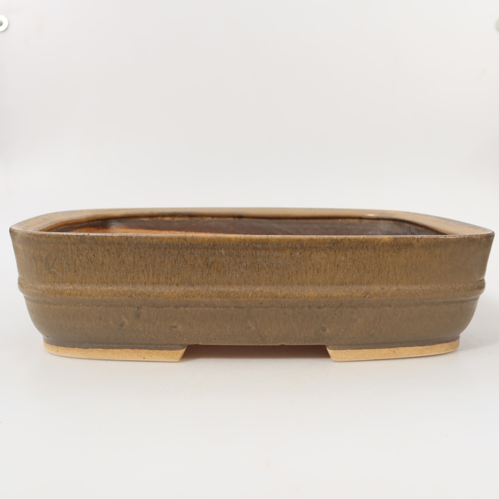 kerámia bonsai tál 29,5 x 25 x 7 cm, barna