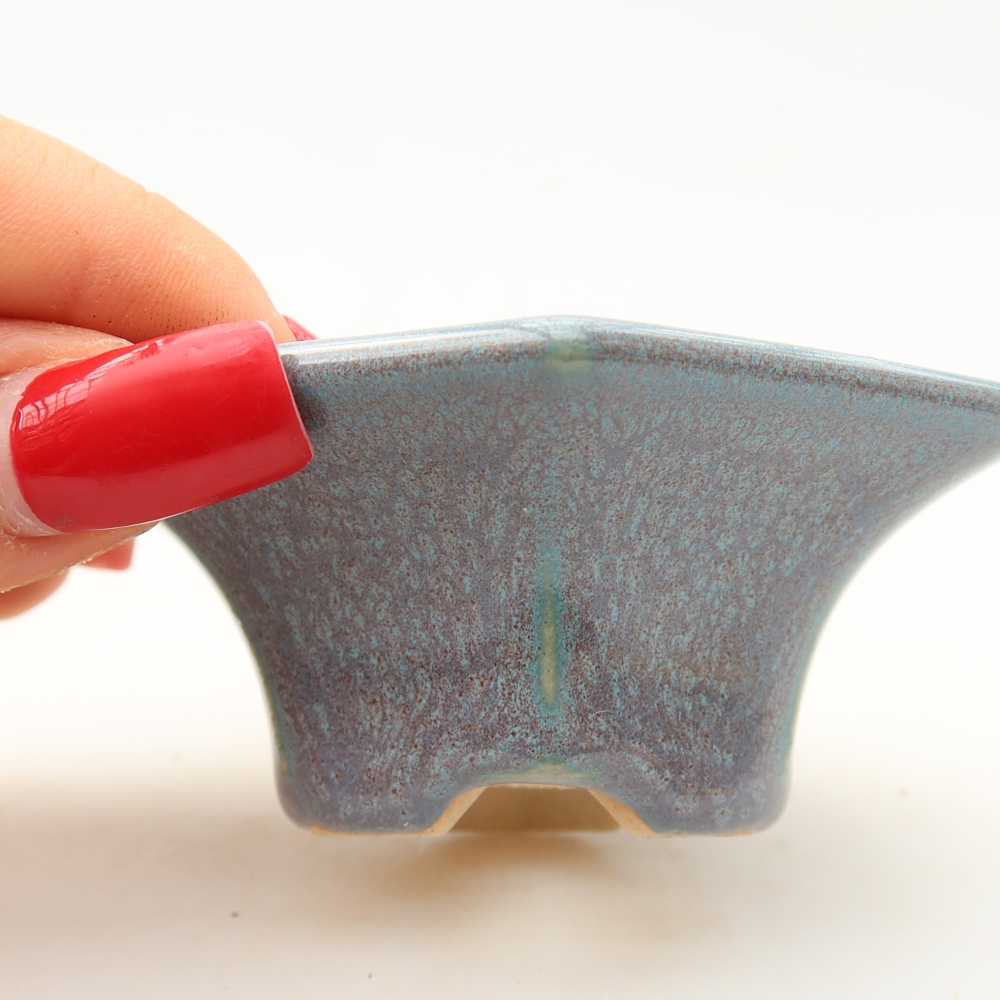 Kerámia bonsai tál, 8 x 7 x 3,5 cm, szürke színű