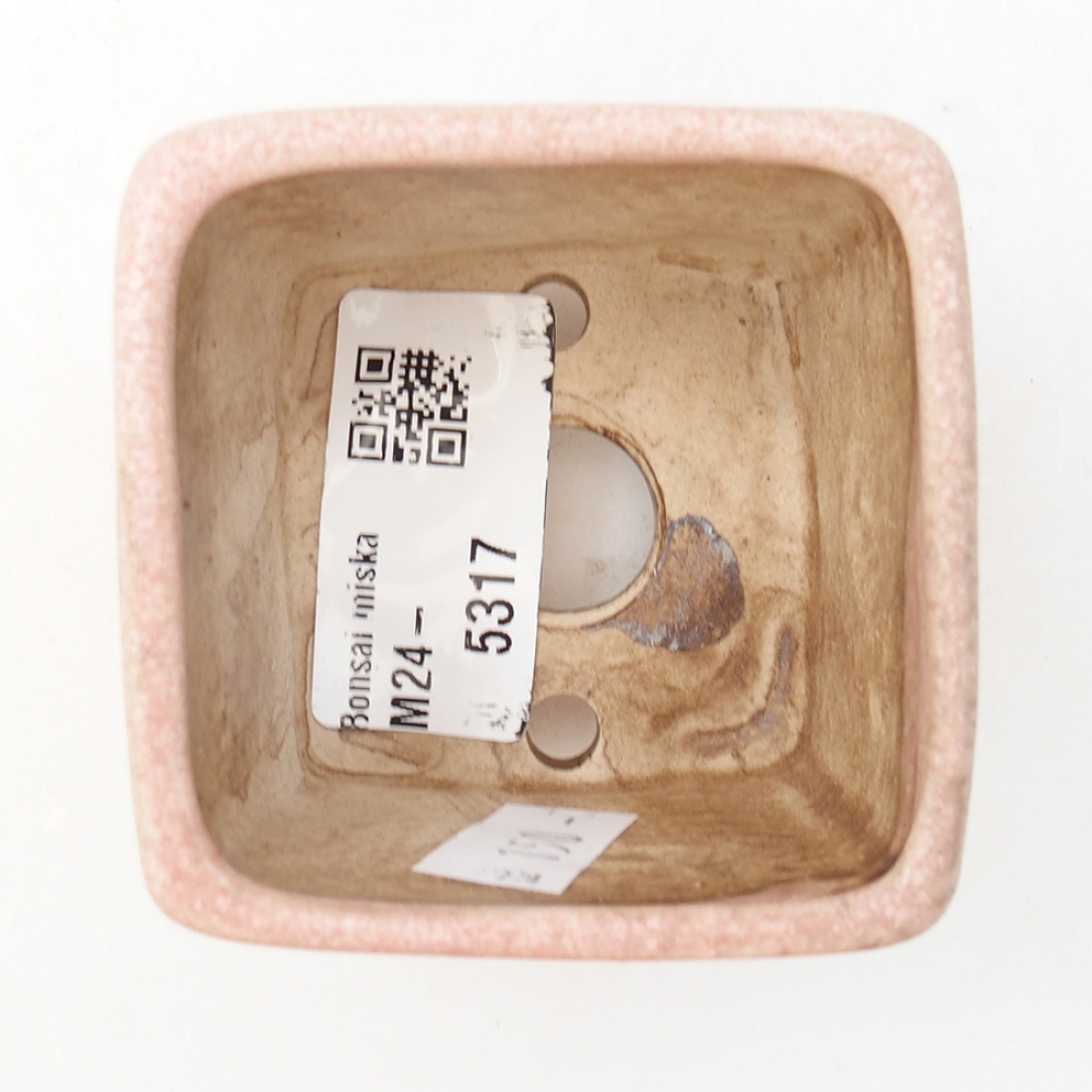 kerámia bonsai tál 6 x 6 x 4,5 cm, rózsaszínű
