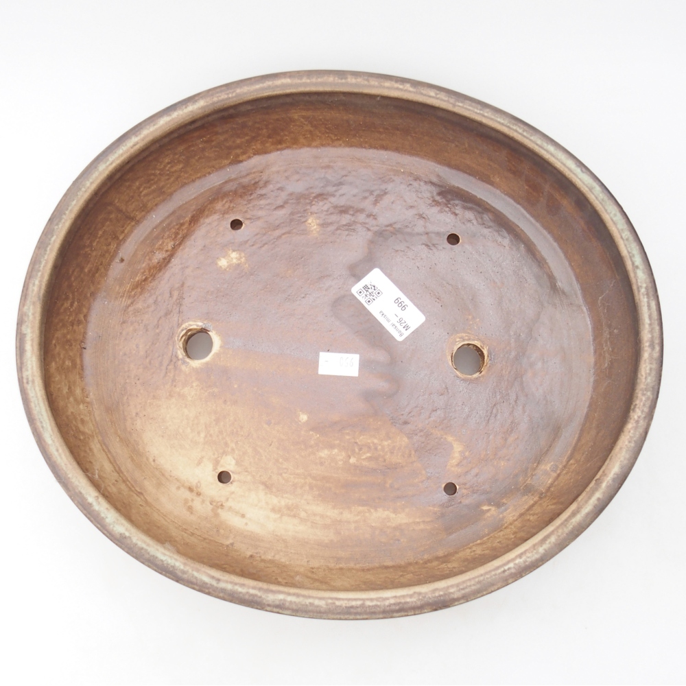 kerámia bonsai tál 32 x 28 x 6 cm, barna