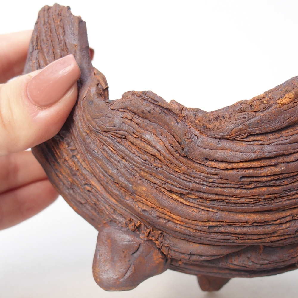 Kerámia kagyló 14 x 12 x 9,5 cm , barna színű