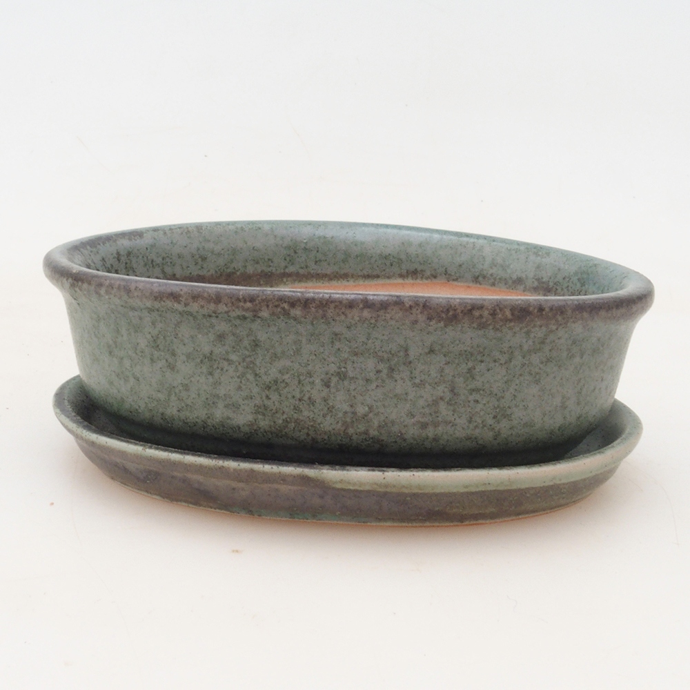 Bonsai tál + csészealj H04 - zöld