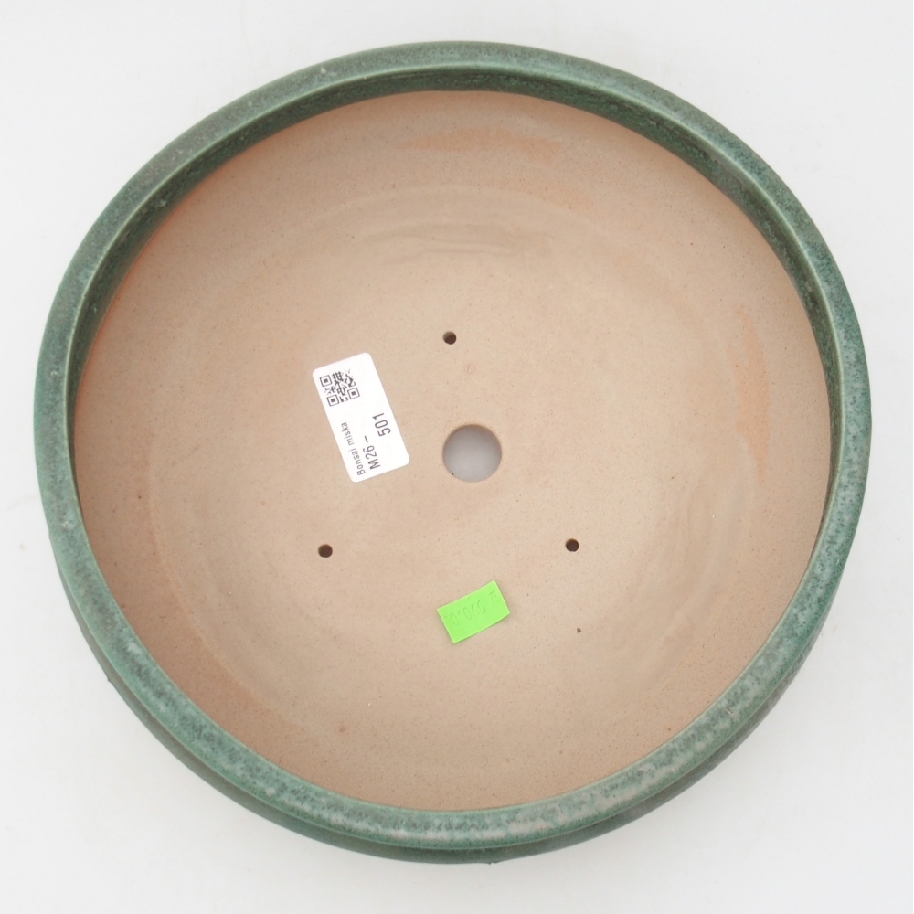 kerámia bonsai tál 24 x 24 x 8 cm, zöld