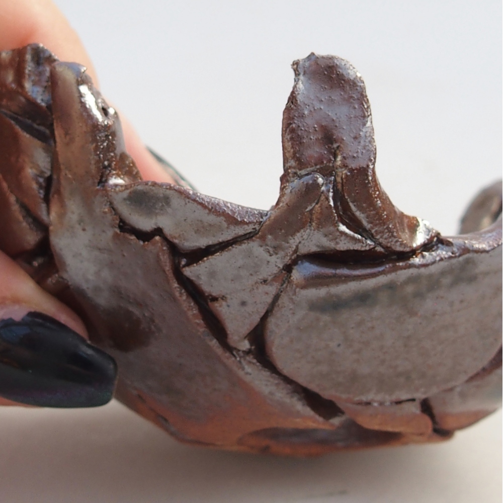 Kerámia kagyló 9 x 8 x 5 cm , barna színű