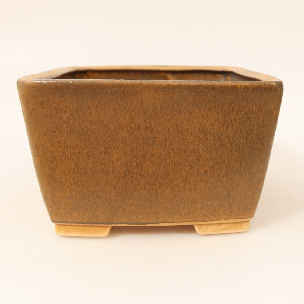 kerámia bonsai tál 16 x 16 x 10 cm, barna