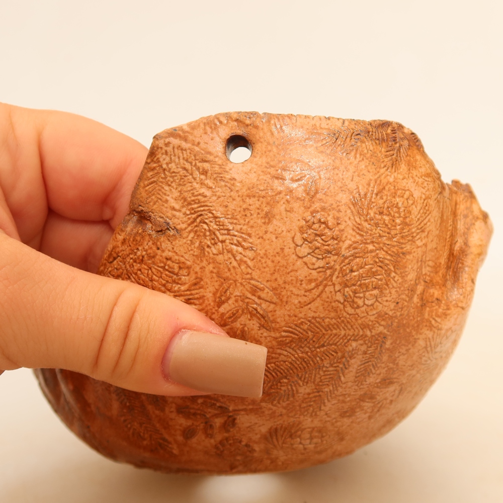 Kerámia kokedama-edény, 14 x 12 x 9 cm, rózsaszín
