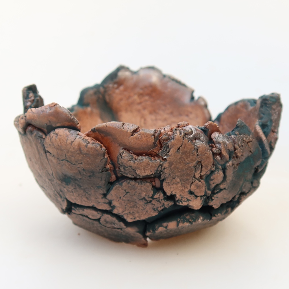 Kerámia héj  9 x 8 x 5,5 cm, zöld színű