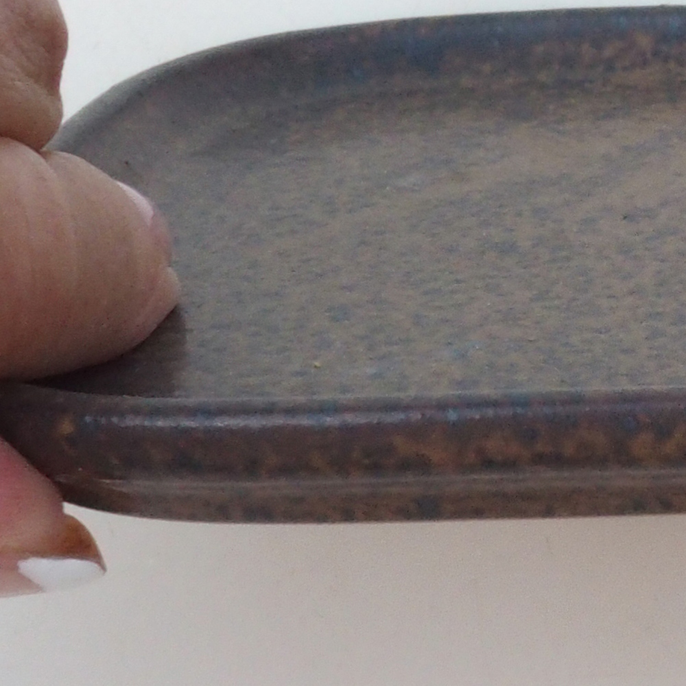 Kerámia tál H38 -12 x 11 x 1 cm - barna színben