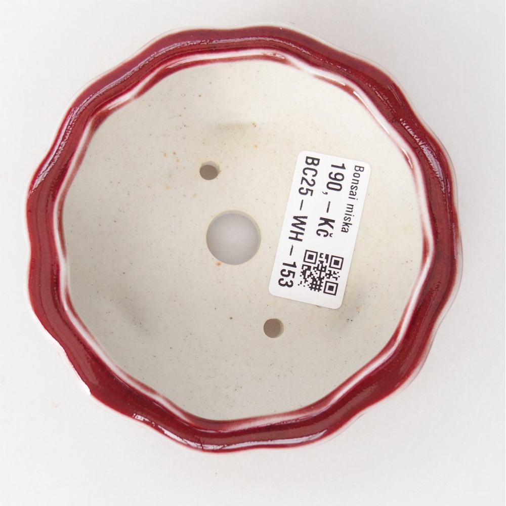 kerámia bonsai tál 10 x 10 x 4 cm, piros színben