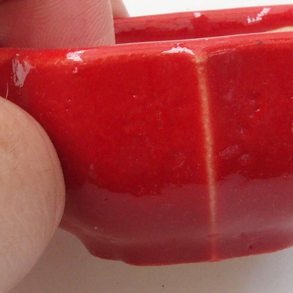 Mini bonsai tál 6 x 5,5 x 2,5 cm, piros színben