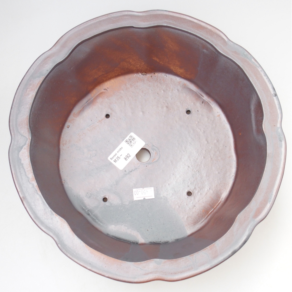 Kerámia bonsai tál 26,5 x 26,5 x 8 cm, fém színben