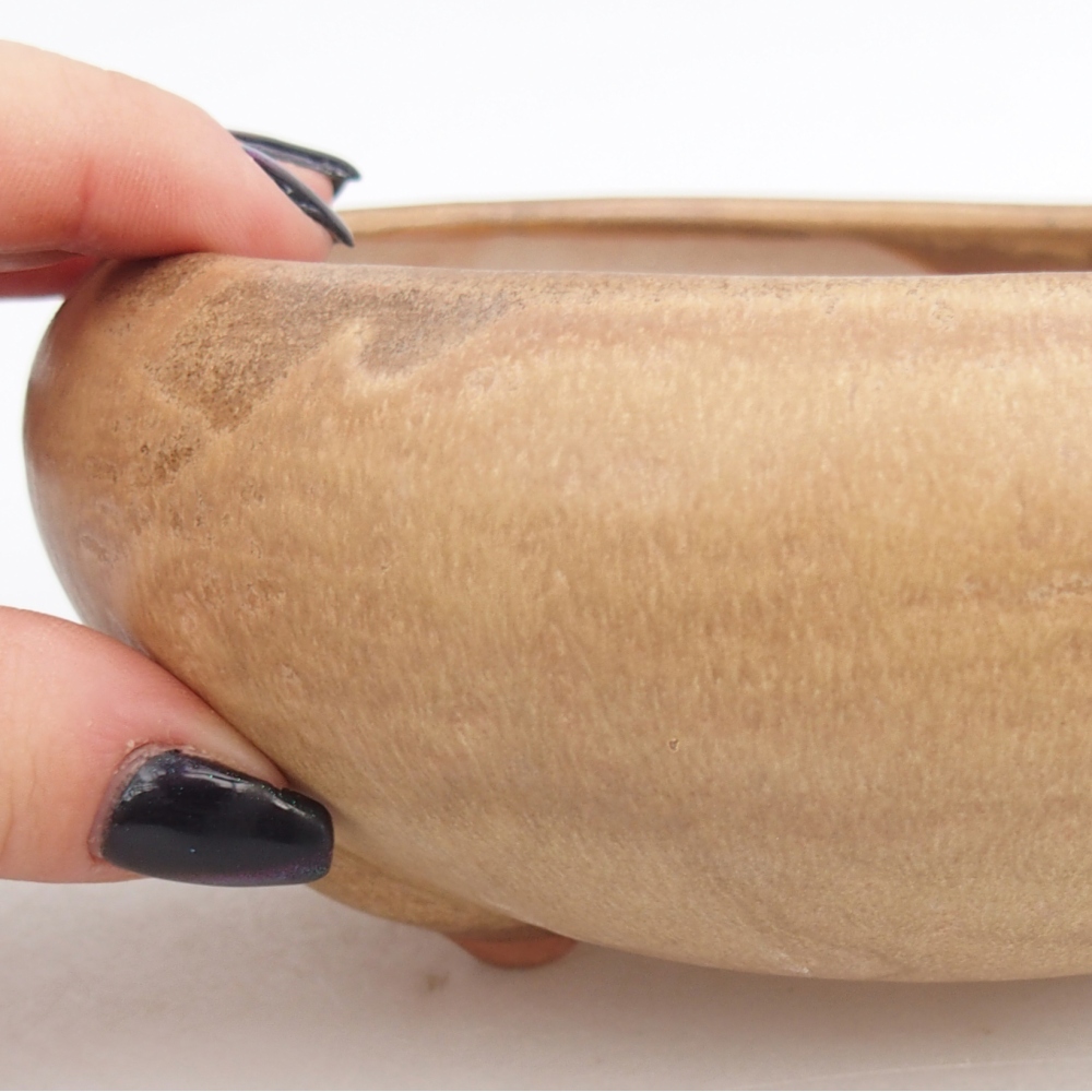 kerámia bonsai tál 15 x 15 x 7 cm, bézs színben