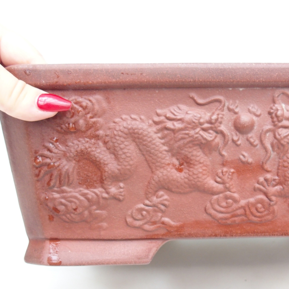 kerámia bonsai tál 32,5 x 22,5 x 11,5 cm, barna