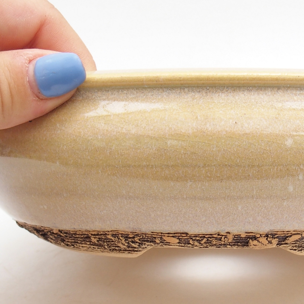 Kerámia bonsai tál 18,5 x 18,5 x 5,5 cm, zöld