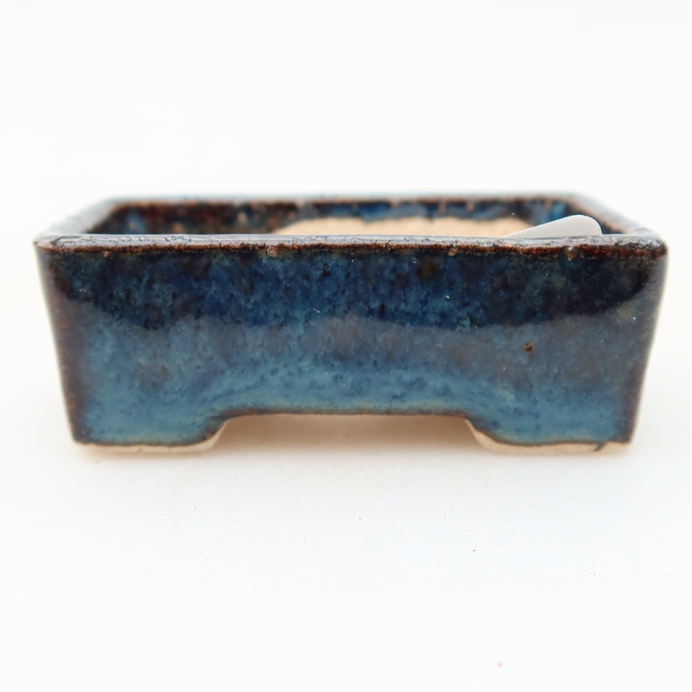 Kerámia bonsai-tál, 5 x 3 x 2 cm, kék színű