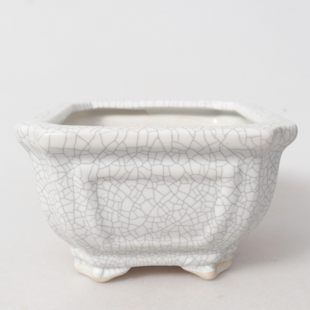 kerámia bonsai tál 11 x 11 x 7 cm, raku színben