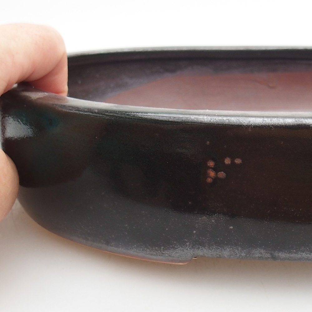 kerámia bonsai tál 26 x 20 x 5 cm, zöld