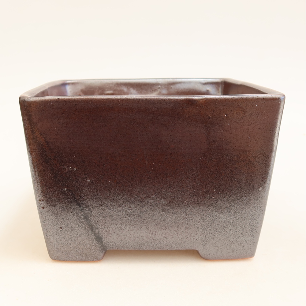 Kerámia bonsai tál 15 x 15 x 10,5 cm, fém színben
