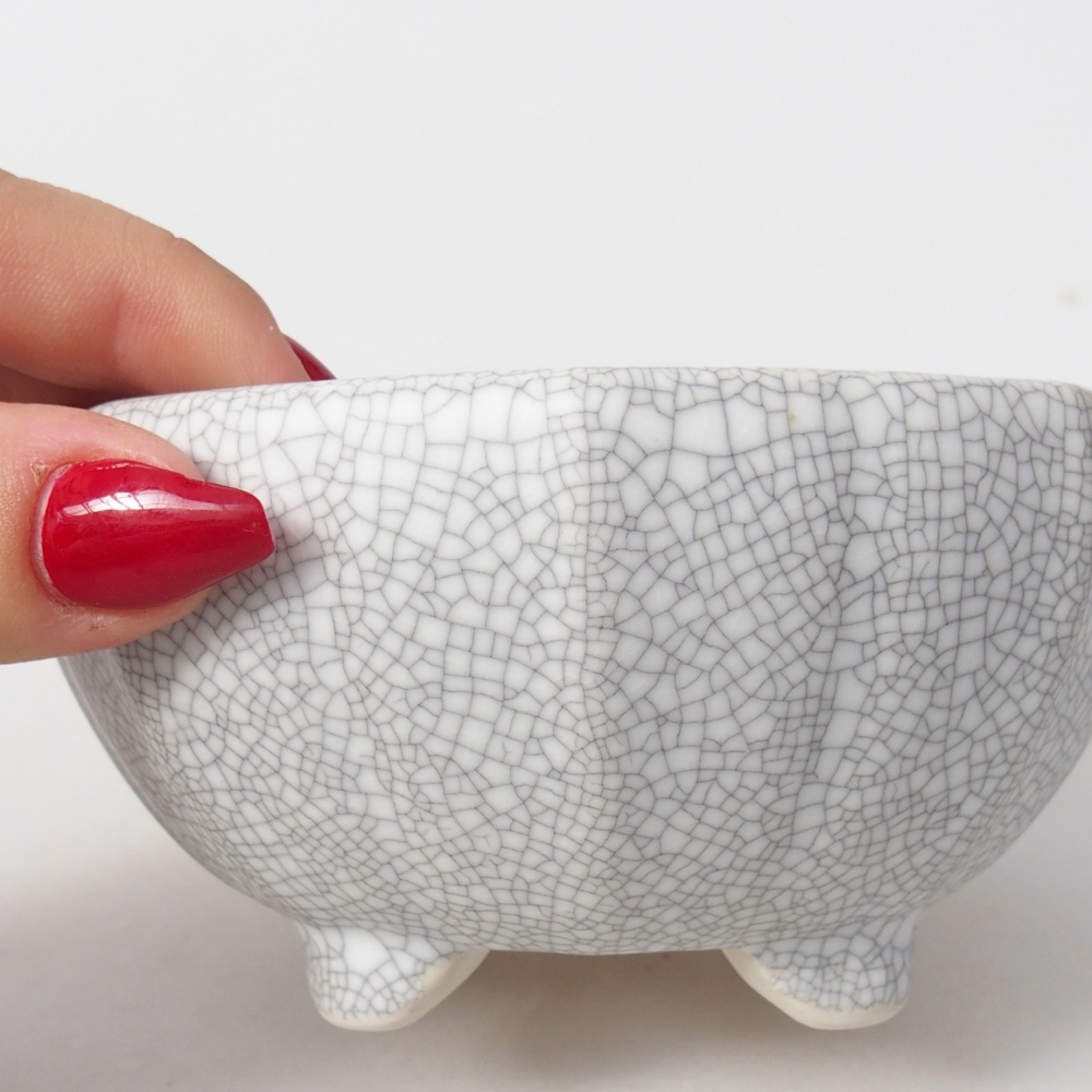 kerámia bonsai tál 11 x 11 x 5,5 cm, raku színben