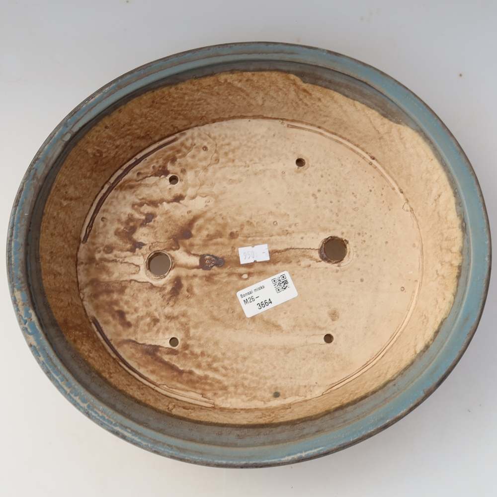 Kerámia bonsai tál, 31 x 28,5 x 7 cm, kék színű