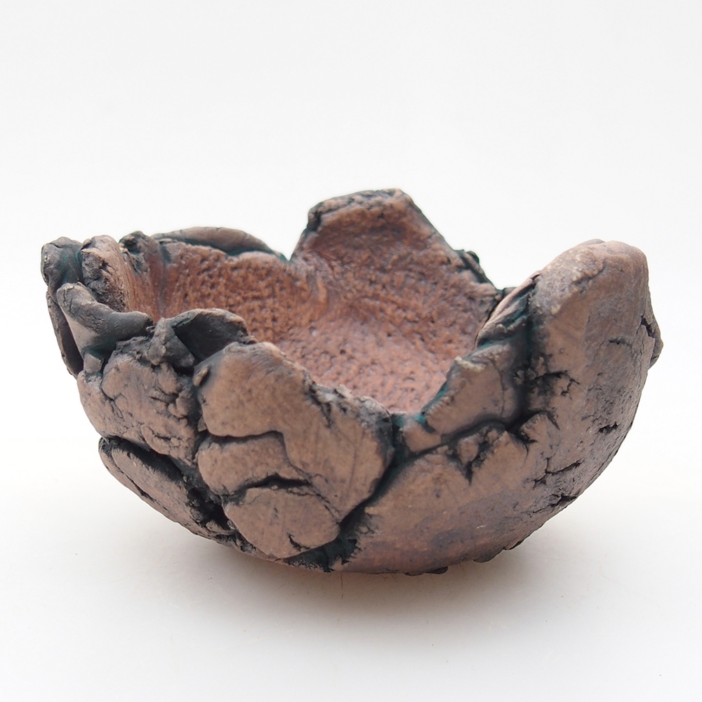 Kerámia kagyló 9 x 9 x 6 cm , zöld színű