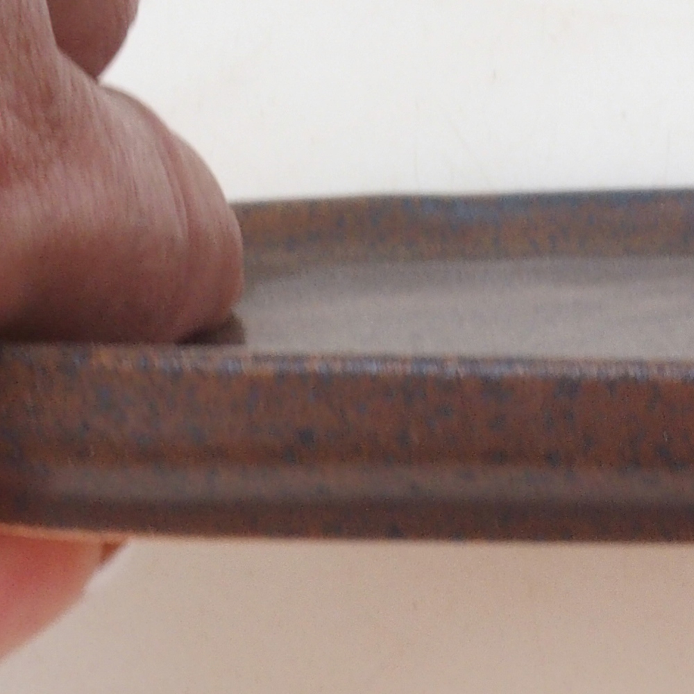 Kerámia tál H31 - 15 x 13 x 1 cm - barna