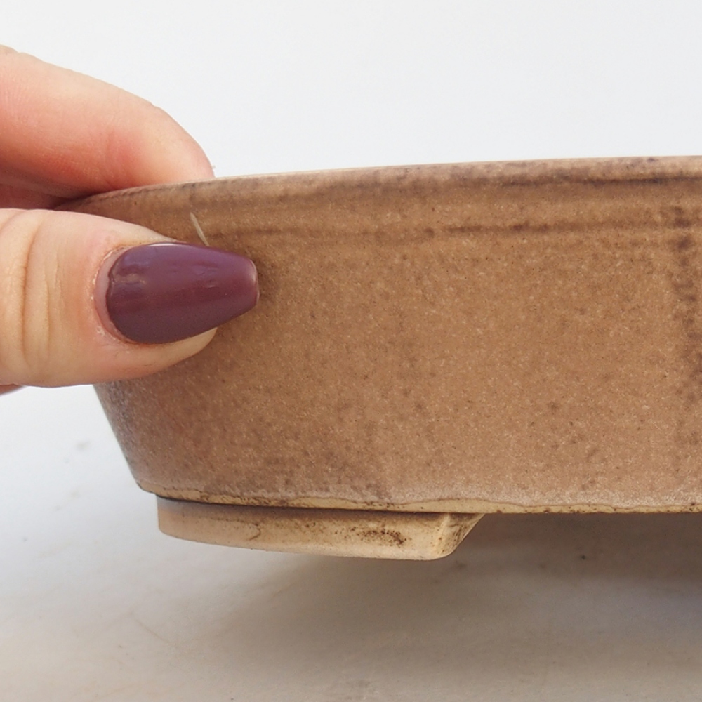 kerámia bonsai tál 18,5 x 16,5 x 4 cm, rózsaszínű