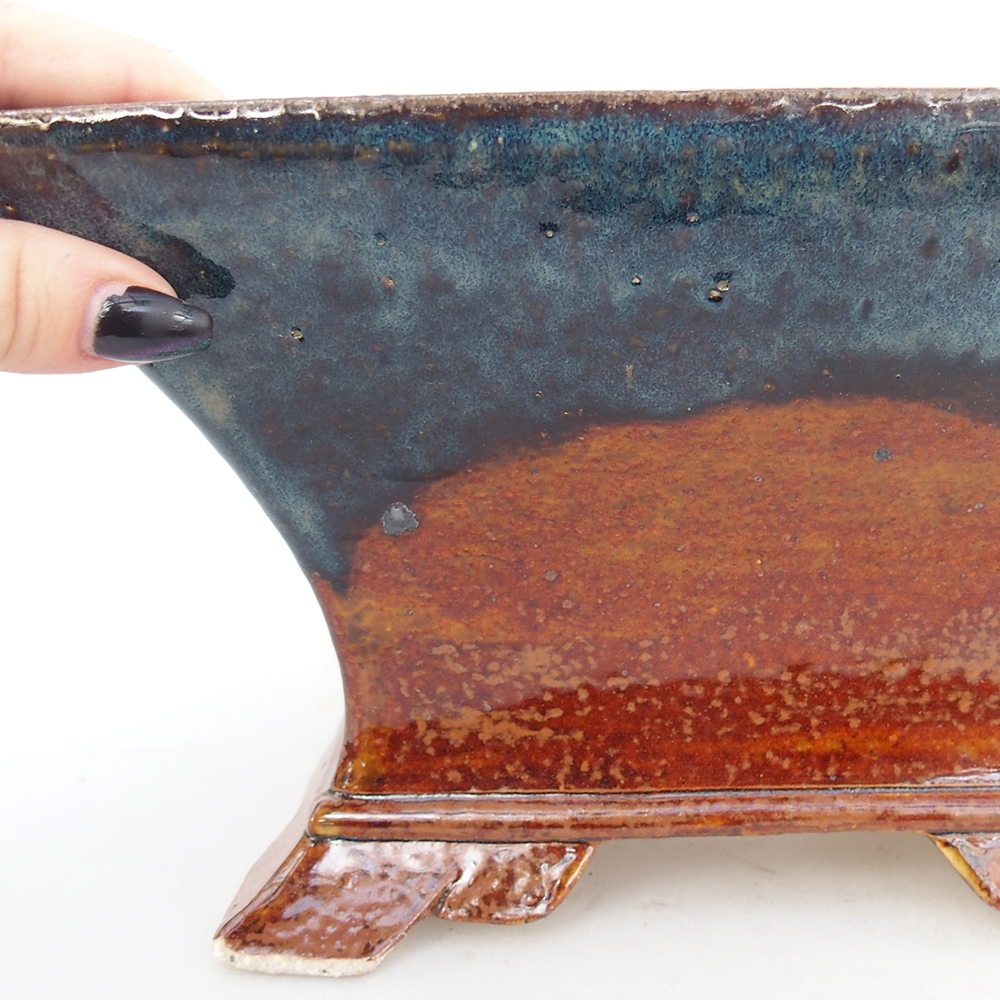 kerámia bonsai tál 24 x 24 x 14 cm, barna