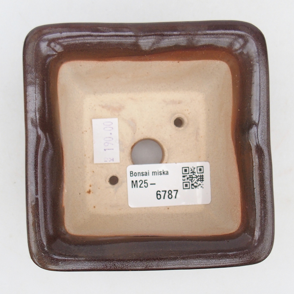 kerámia bonsai tál 10 x 10 x 6 cm, bordó