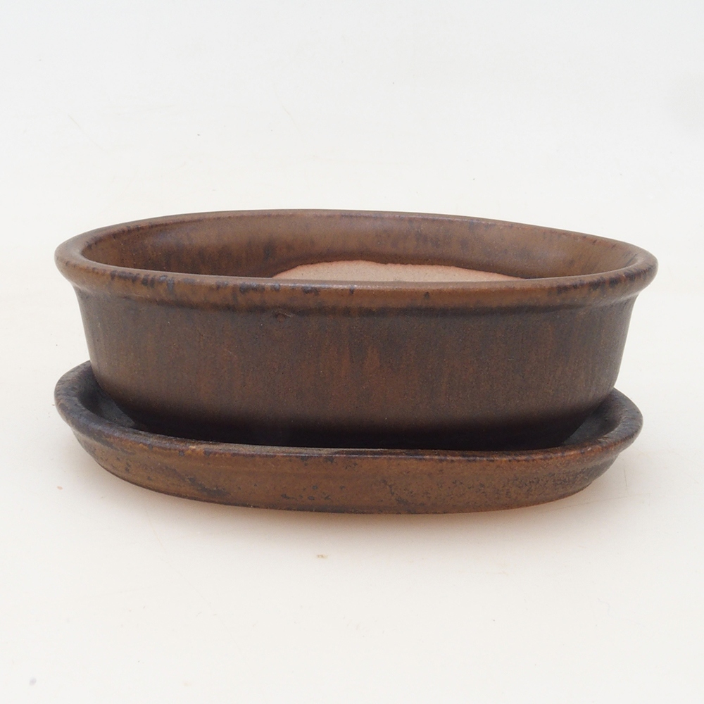 Bonsai tál + csészealj H04 - 10,5x7,5x3 cm