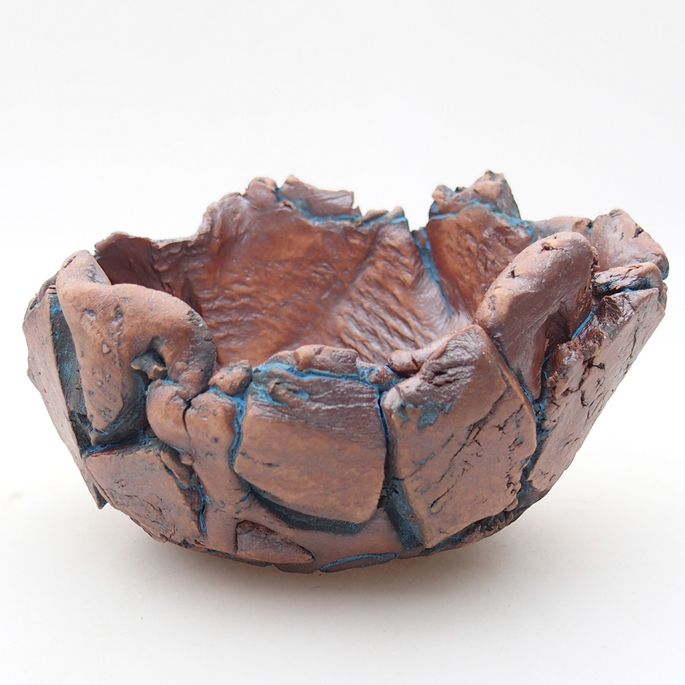 Kerámia kagyló 11,5 x 11 x 7,5 cm , kék színű