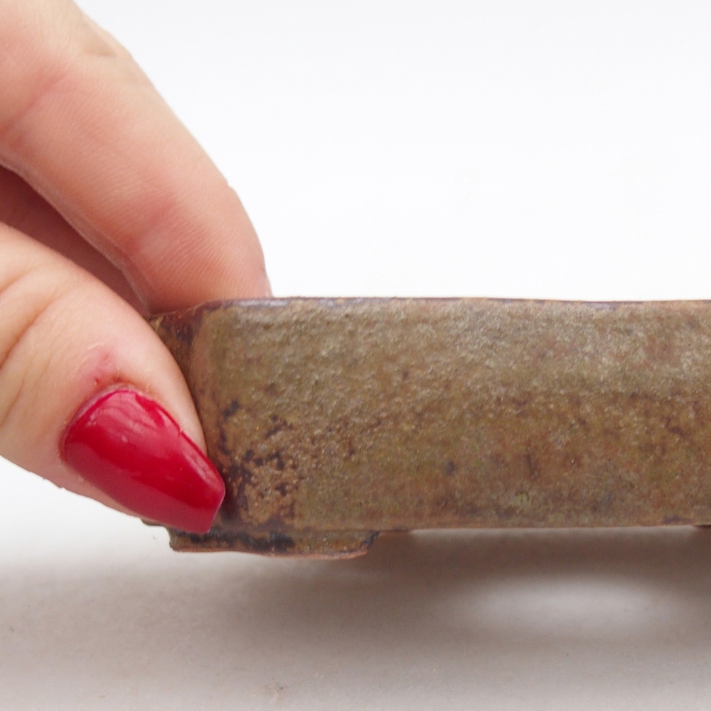 kerámia bonsai tál 10 x 8,5 x 2,5 cm, barna