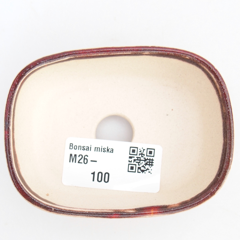 Mini bonsai tál 6 x 6 x 2,5 cm, piros színben