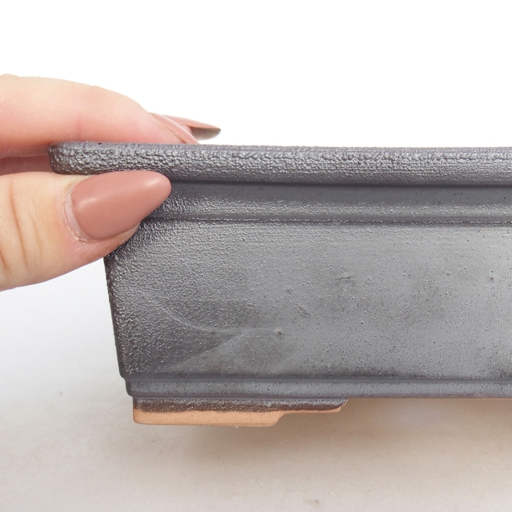 Kerámia bonsai tál 16 x 12 x 6 cm, fém színben