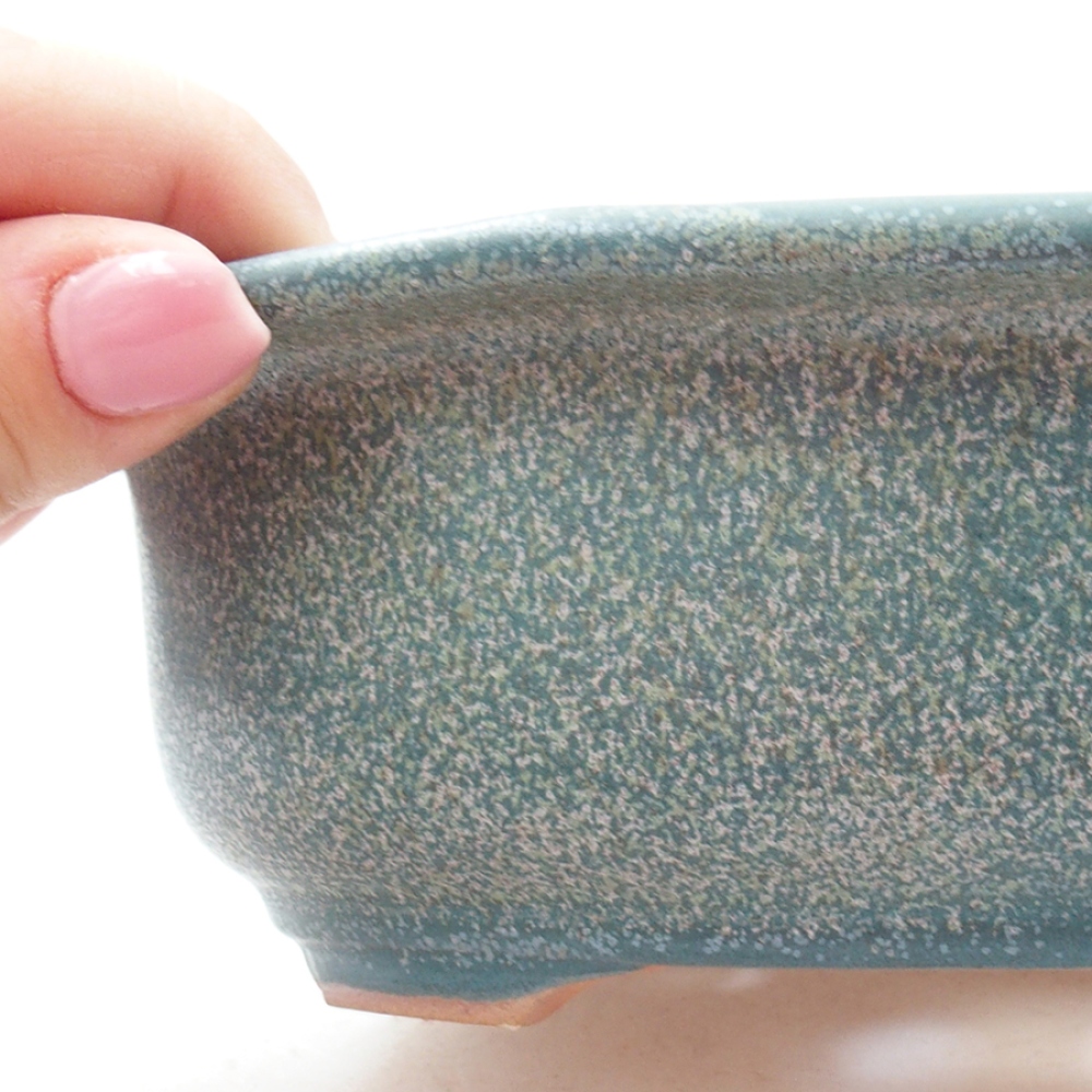 kerámia bonsai tál 18 x 14,5 x 6 cm, kék színben