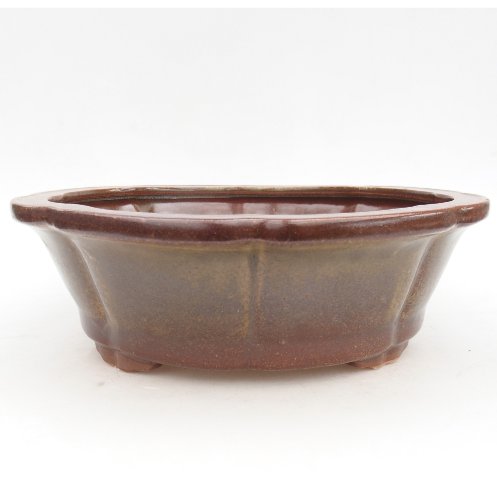 kerámia bonsai tál 26,5 x 26,5 x 8,5 cm, barna