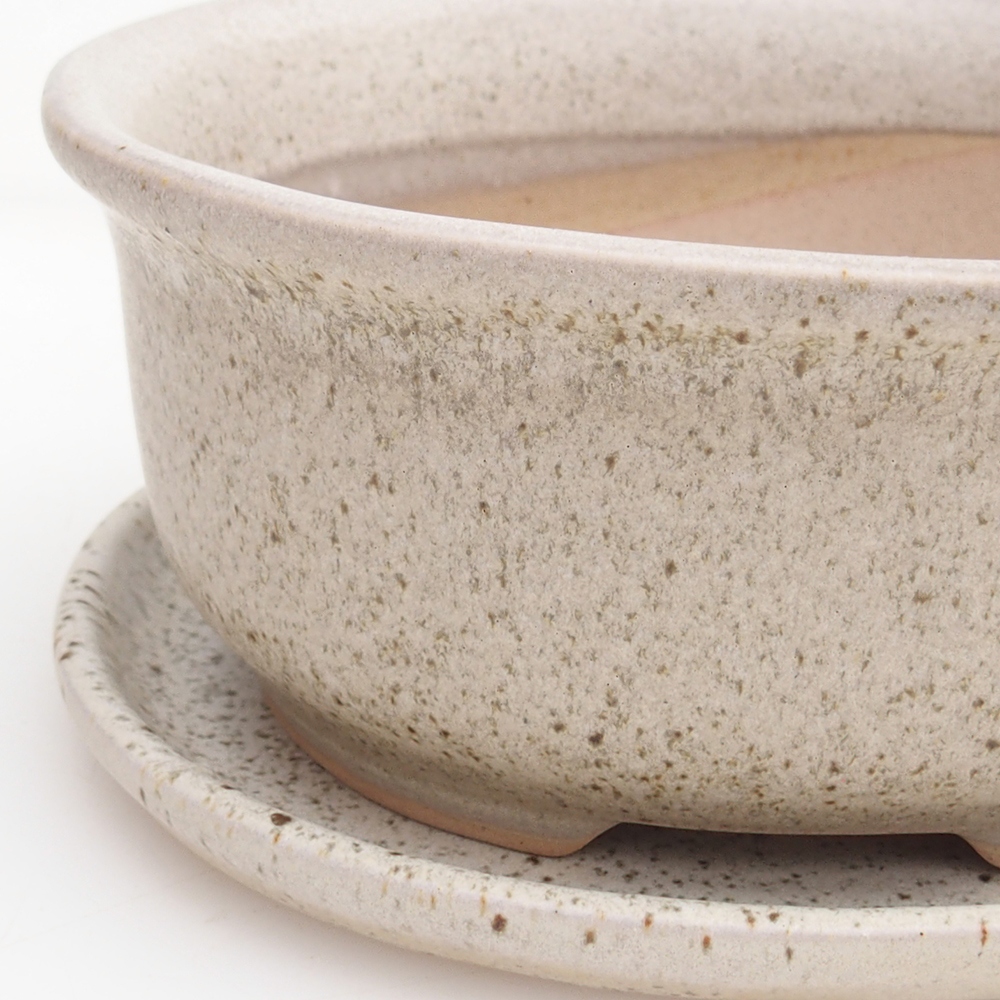 Bonsai tál + csészealj H11 - 11,5 x 10 x 4 cm. - zöld