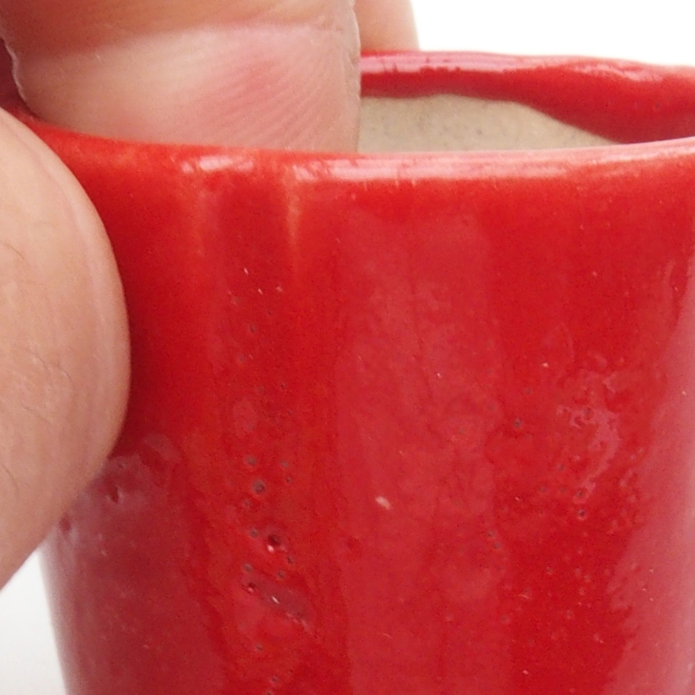 Mini bonsai tál 3 x 3 x 5,5 cm, piros színben