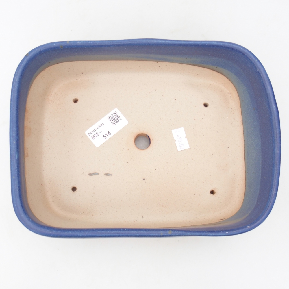 kerámia bonsai tál 23 x 17 x 7,5 cm, kék színben