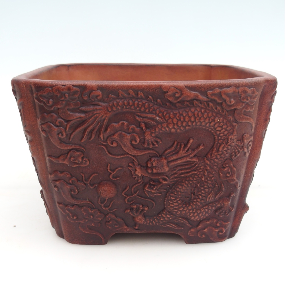 kerámia bonsai tál 21 x 21 x 13,5 cm, barna