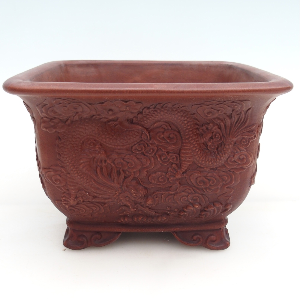 kerámia bonsai tál 21 x 21 x 13,5 cm, barna