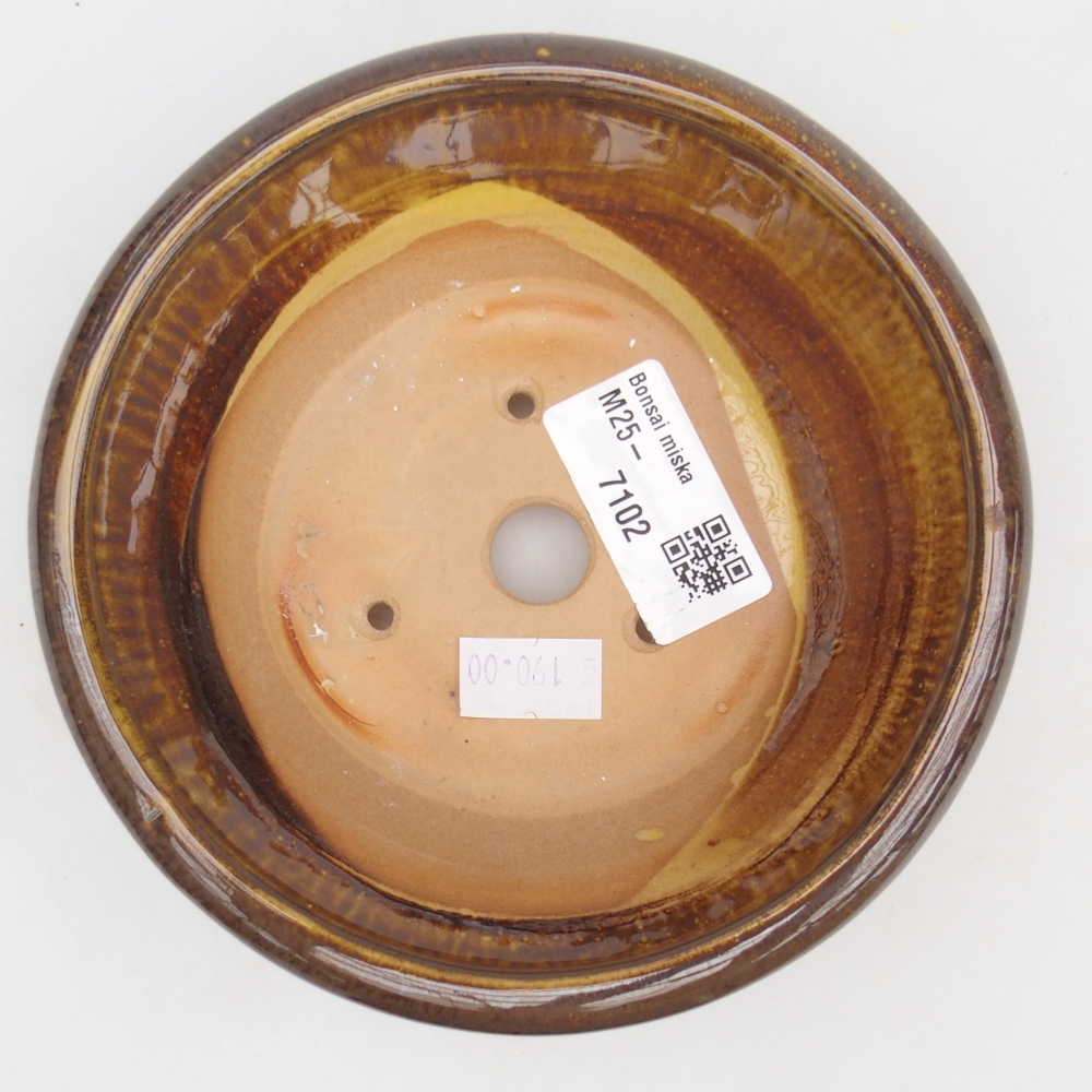 kerámia bonsai tál 13,5 x 13,5 x 5 cm, barna