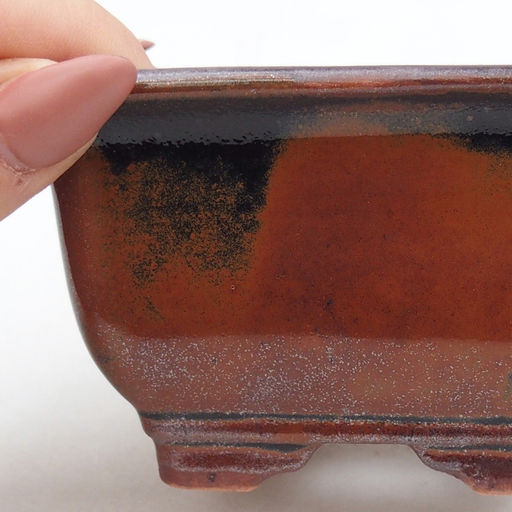 kerámia bonsai tál 10 x 10 x 6 cm, bordó